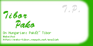 tibor pako business card